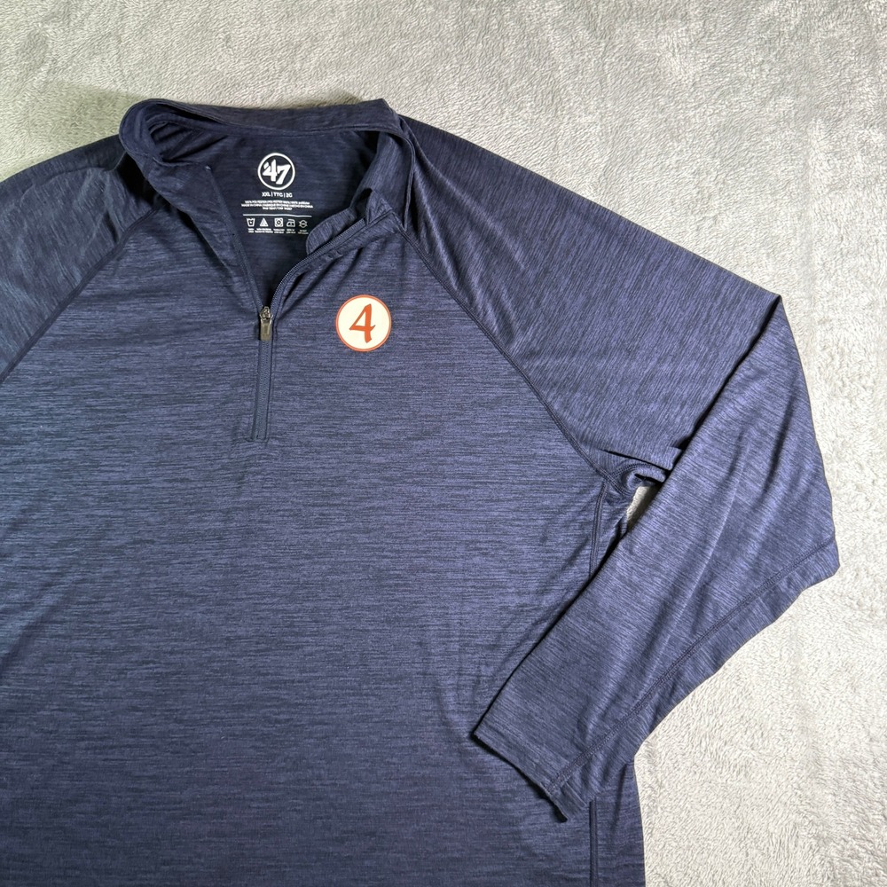 '47 Brand Pullover Long Sleeve Athletic Dark Blue Fit Shirt 4 Logo XXL